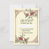 Mariage romantique médiéval carte RSVP (Devant)