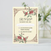 Mariage romantique médiéval carte RSVP (Debout devant)