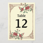 Mariage romantique médiéval Numéro de la carte (Dos)