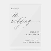 Mariage romantique moderne Accueil noir (Recto)