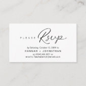Mariage romantique moderne invite RSVP carte de ra (Devant)