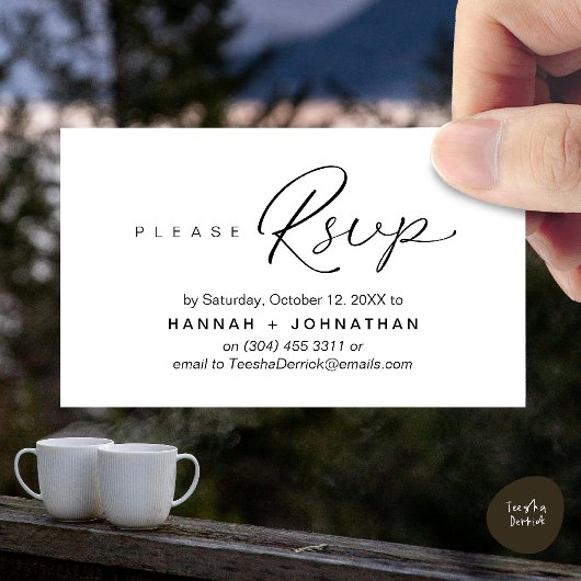 Mariage romantique moderne invite RSVP carte de ra