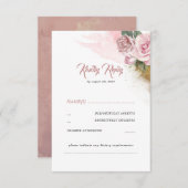 Mariage romantique Rose Rose Dusty RSVP (Devant / Derrière)