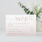 Mariage romantique rose rose pâle RSVP (Debout devant)