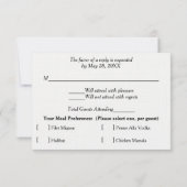 Mariage romantique rouge blanc RSVP (Dos)