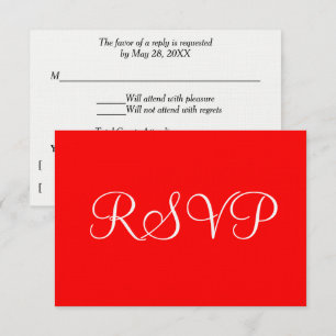 Mariage romantique rouge blanc RSVP