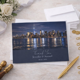 Mariage romantique sur la skyline de NYC : carte d