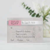 Mariage rose, argent et gris RSVP (Debout devant)