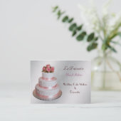 mariage rose argent pâtisseries cartes de visite (Debout devant)