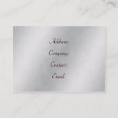 mariage rose argent pâtisseries cartes de visite (Dos)