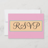 Mariage Rose Argent Vert Beige RSVP (Devant)