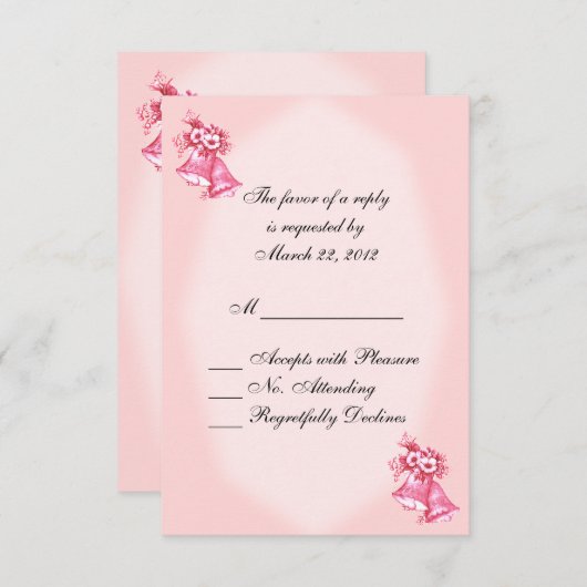 Mariage rose Bells RSVP (Devant / Derrière)
