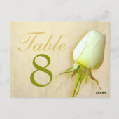 Mariage rose blanc numéro de table 1-9 carte posta (Dos)