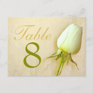 Mariage rose blanc numéro de table 1-9 carte posta