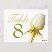 Mariage rose blanc numéro de table 1-9 carte posta (Dos)