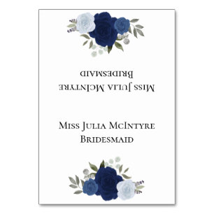 Mariage Rose bleu do-it-yourself Plier Carte Place