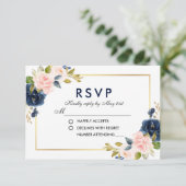 Mariage rose bleu floral RSVP (Debout devant)