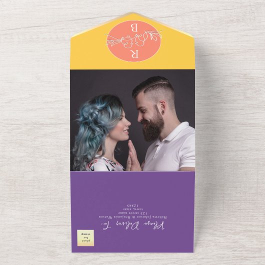 Mariage rose brillant en une seule invitation (Dehors)