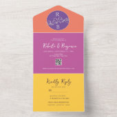 Mariage rose brillant en une seule invitation (À l'intérieur)