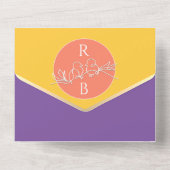 Mariage rose brillant en une seule invitation (Verso)