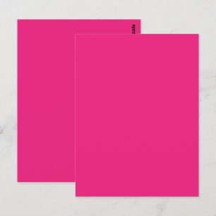 Mariage Rose Chaud   Invitation de couleur unie au