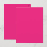 Mariage Rose Chaud | Invitation de couleur unie au