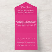 Mariage rose chaud | Invitation de couleur vive en (À l'intérieur)