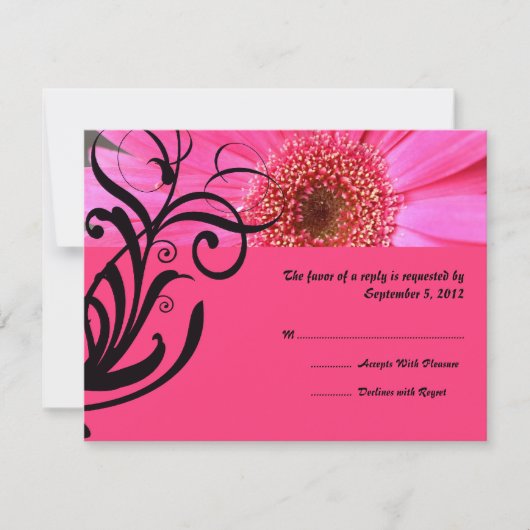 Mariage rose chaud RSVP (Devant)