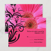 Mariage rose chaud RSVP (Devant / Derrière)