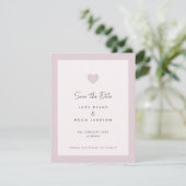 Mariage rose Coeur Design Enregistrer la carte de  (Debout devant)
