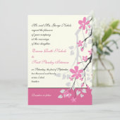 Mariage rose de la branche Magnolia invitation per (Debout devant)
