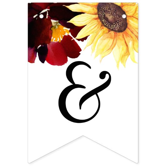 Mariage rose De Tournesol Juste Marié Bannière De  (Deuxième drapeau)