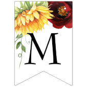 Mariage rose De Tournesol Juste Marié Bannière De  (Premier drapeau)