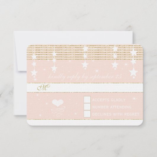 Mariage Rose d'or sous les étoiles RSVP (Devant)