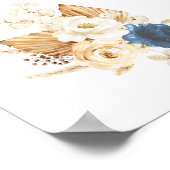 Mariage Rose Dusty Blue Peach Affiche de bienvenue (Coin)