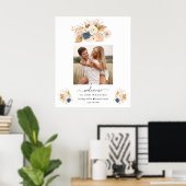 Mariage Rose Dusty Blue Peach Affiche de bienvenue (Bureau à domicile)