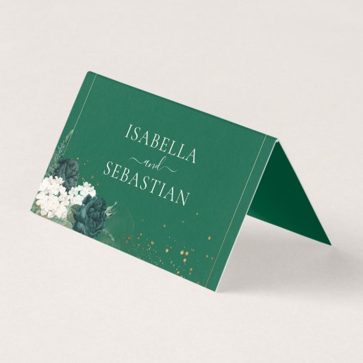 Mariage Rose Émeraude Vert Moderne Code QR (Back)