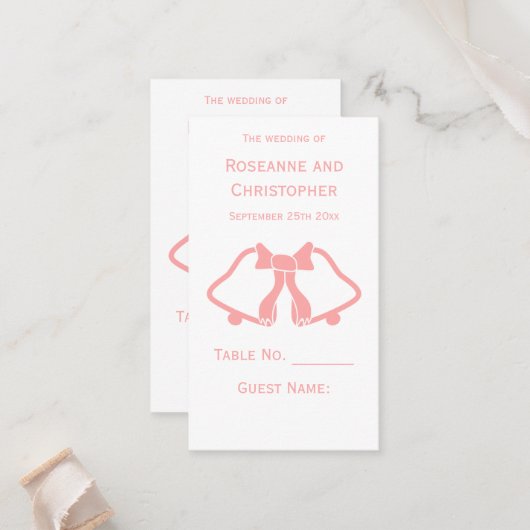 Mariage rose Emplacement Paramètre Cartes Cloches (Devant/Arrière en situation)