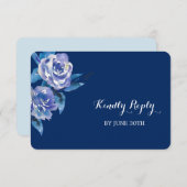 Mariage Rose en argent bleu RSVP (Devant / Derrière)