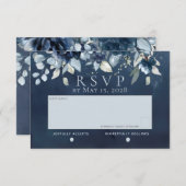 Mariage Rose en cascade Pas de carte RSVP de choix (Devant / Derrière)