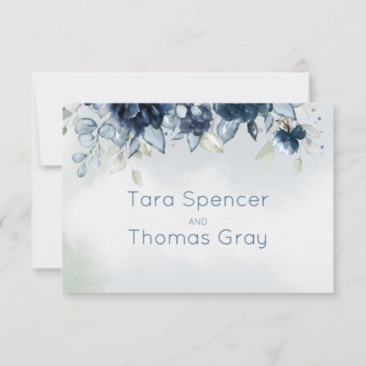 Mariage Rose en cascade RSVP Pas de carte de choix (Dos)