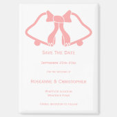 Mariage rose Enregistrer La Date Magnet Bells Ruba (Recto)