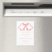 Mariage rose Enregistrer La Date Magnet Bells Ruba (In Situ (Lave-vaisselle))