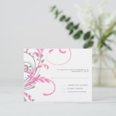 Mariage rose et gris double floral RSVP (Debout devant)