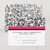 Mariage rose et noir chaud RSVP (Devant / Derrière)
