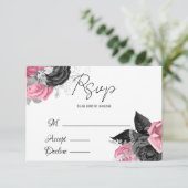 Mariage rose et noir floral de luxe RSVP (Debout devant)