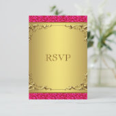 Mariage rose et or chaud RSVP (Debout devant)