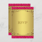 Mariage rose et or chaud RSVP (Devant / Derrière)
