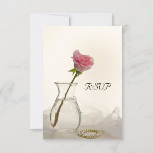 Mariage rose et perles blanches RSVP