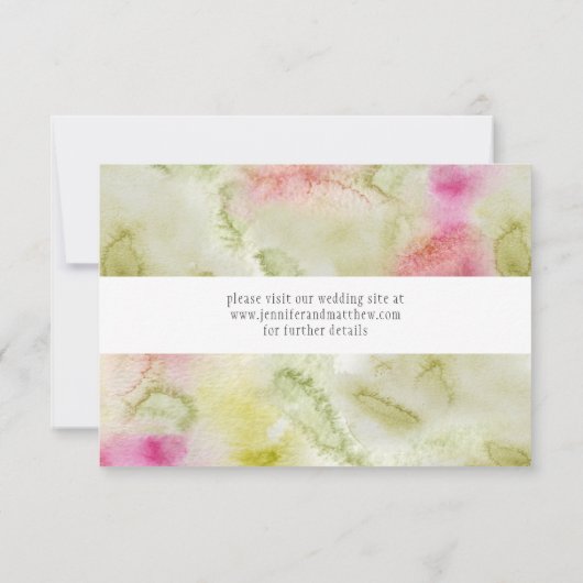 Mariage rose et vert d'eau moderne RSVP (Dos)